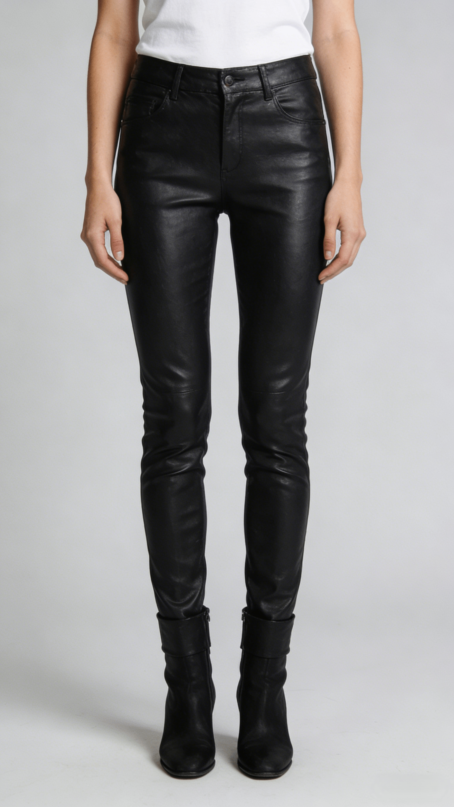 Black Faux Leather High Waist Skinny Pants