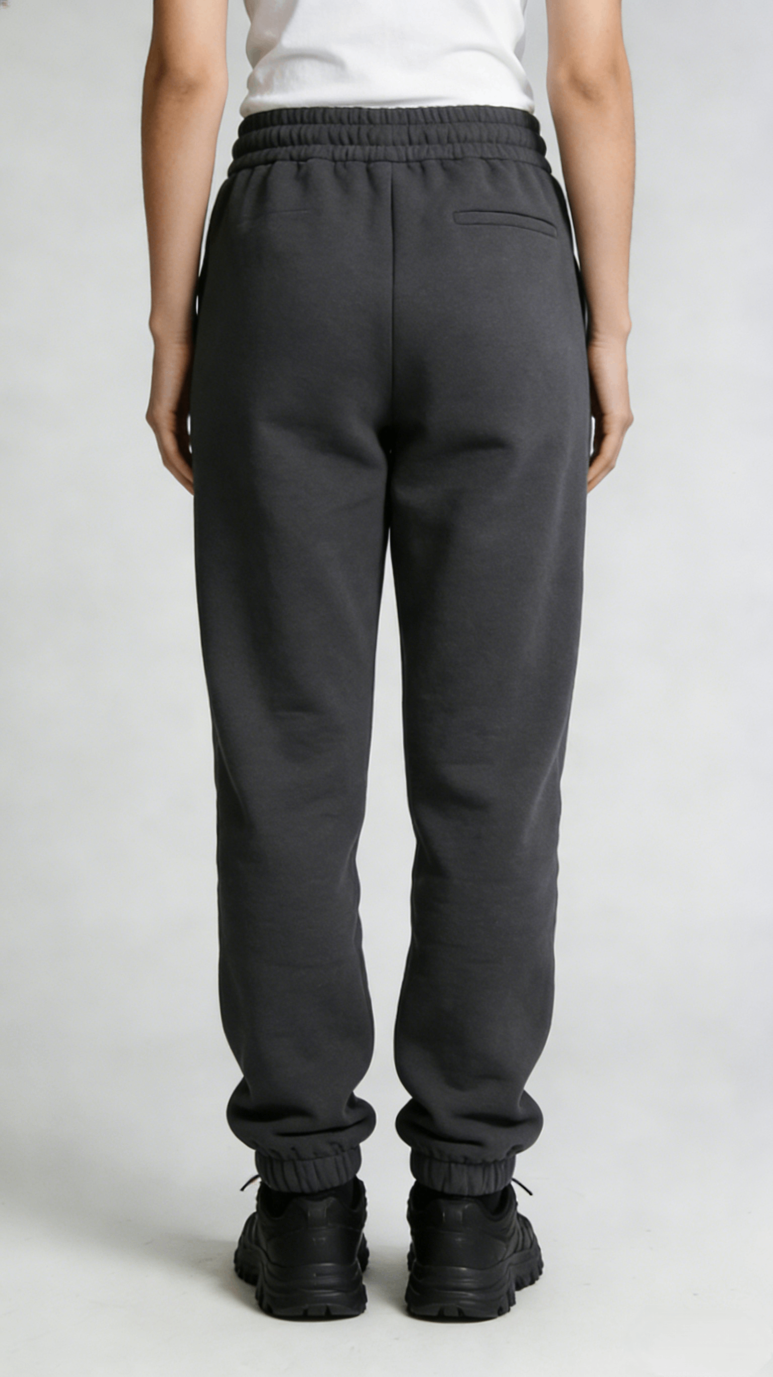 Dark Gray High Waist Jogger Sweatpants - Image 3