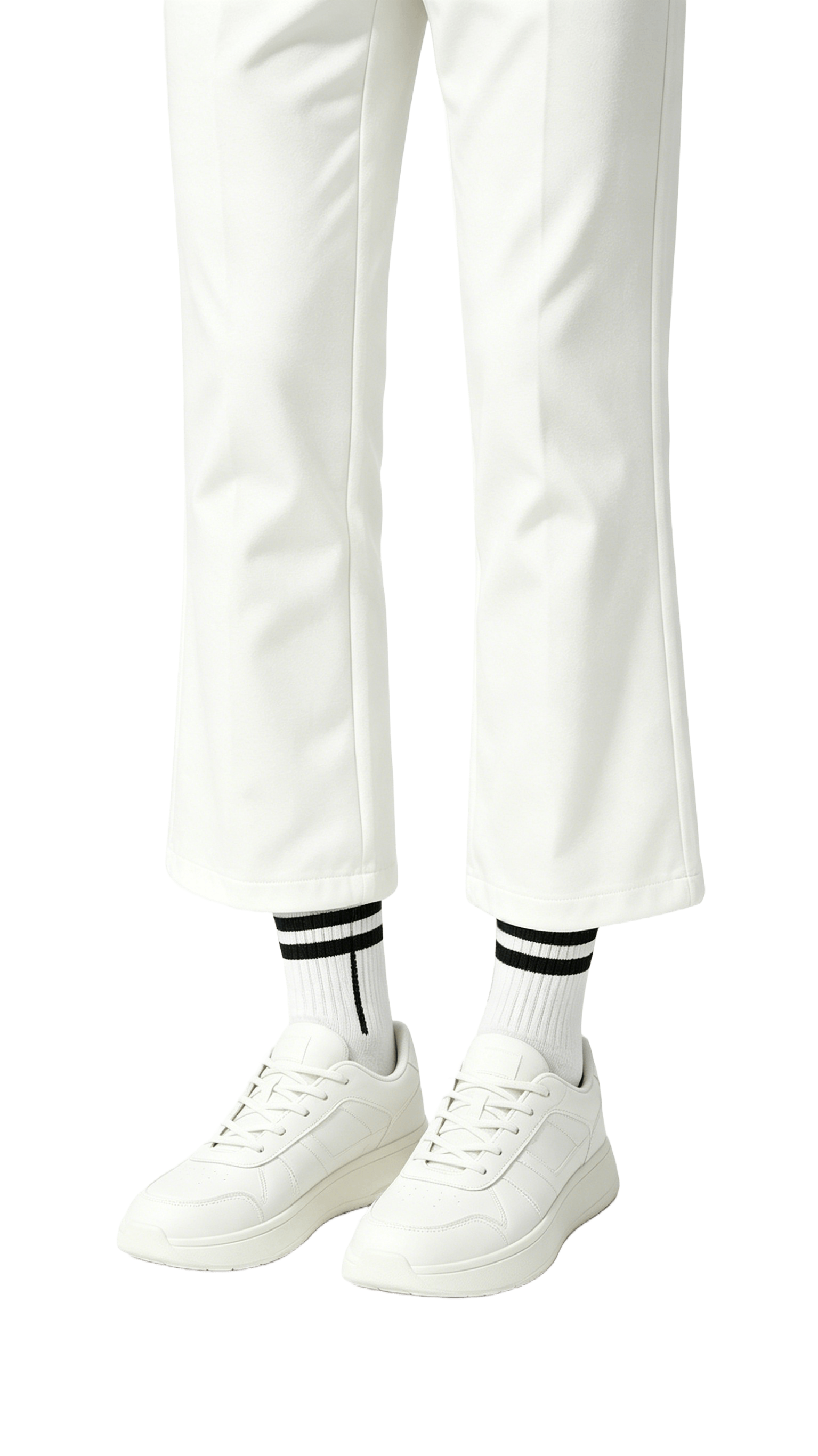 All-White Leather Casual Sneakers - Image 2