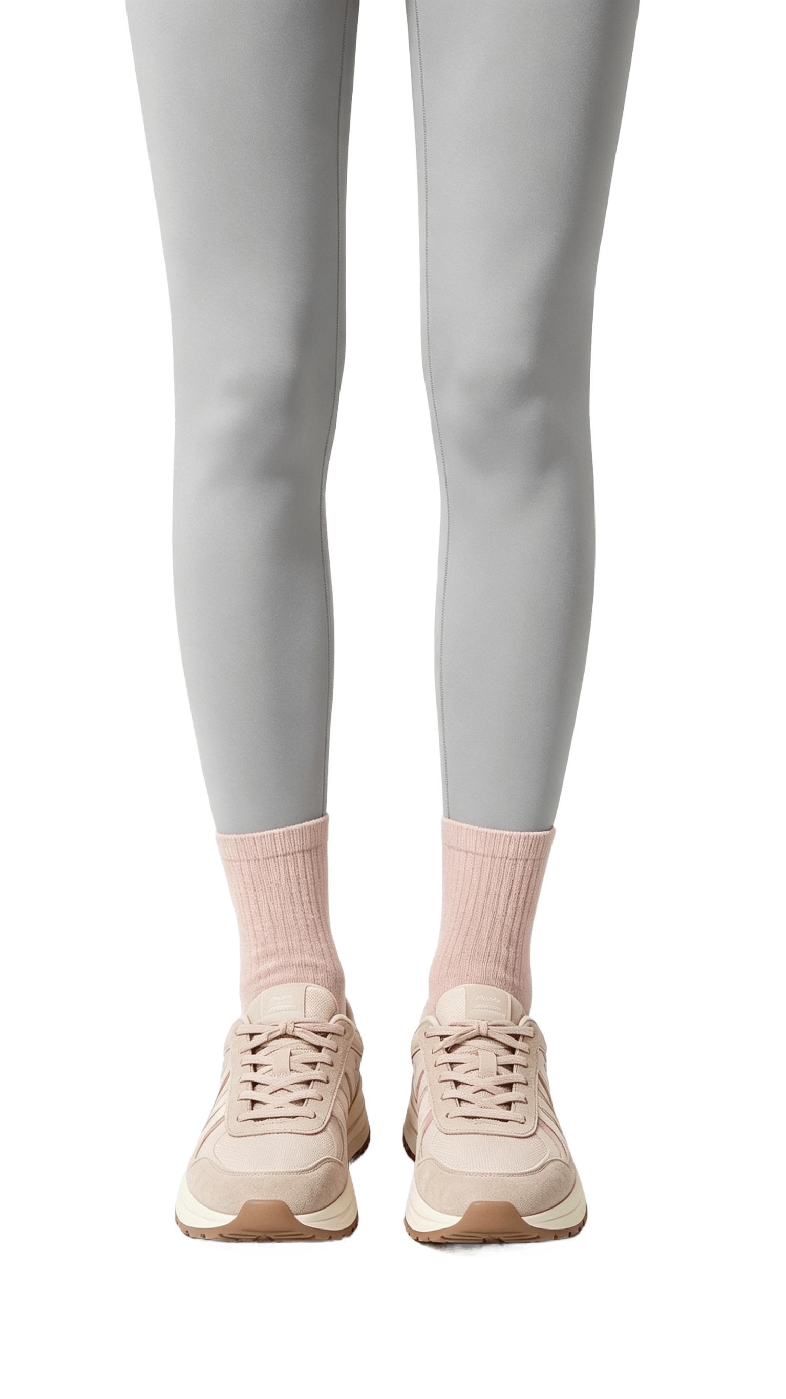 Beige and Blush Pink Retro Sneakers