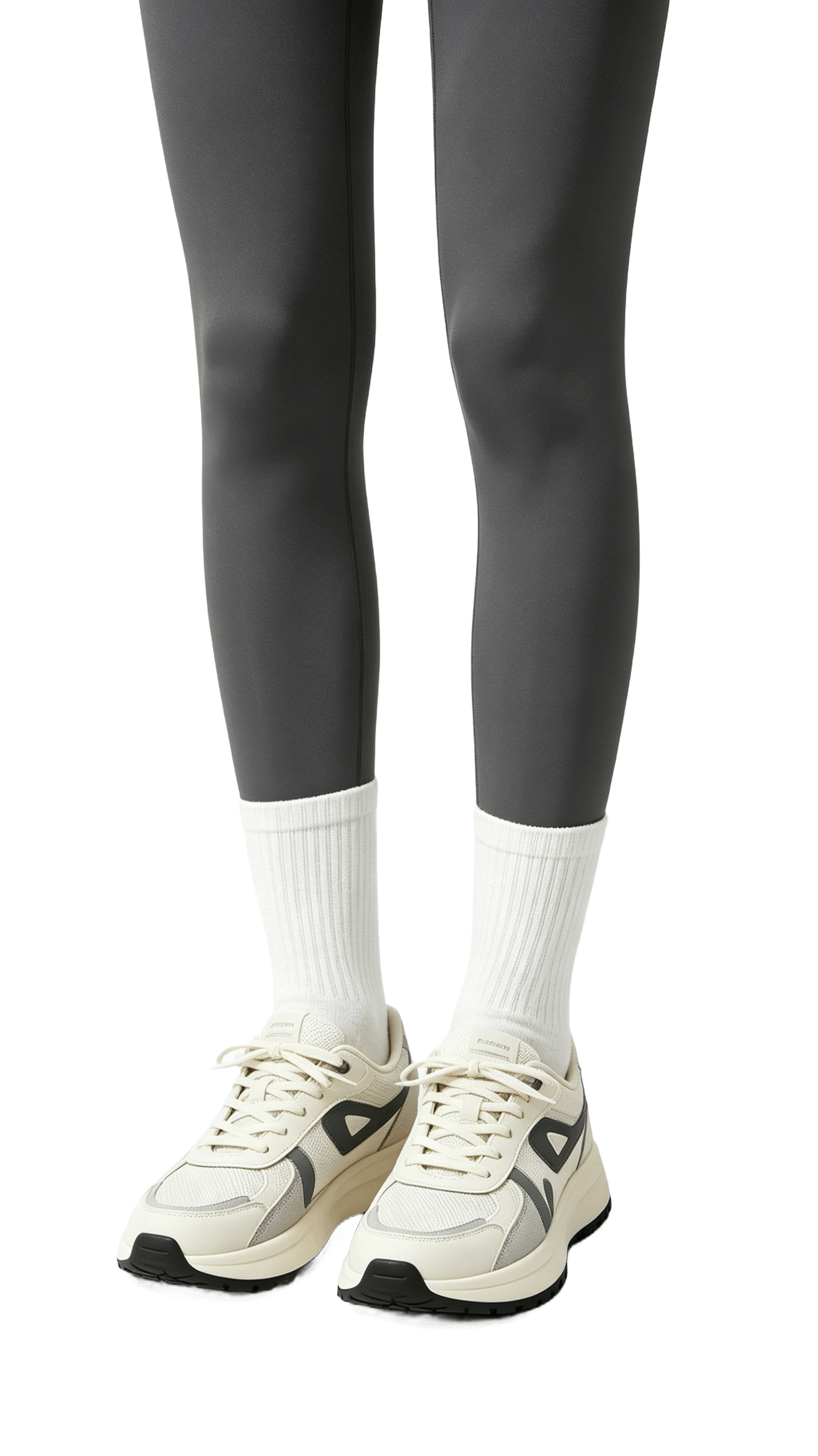 Off-White and Grey Chunky Sneakers - Image 2