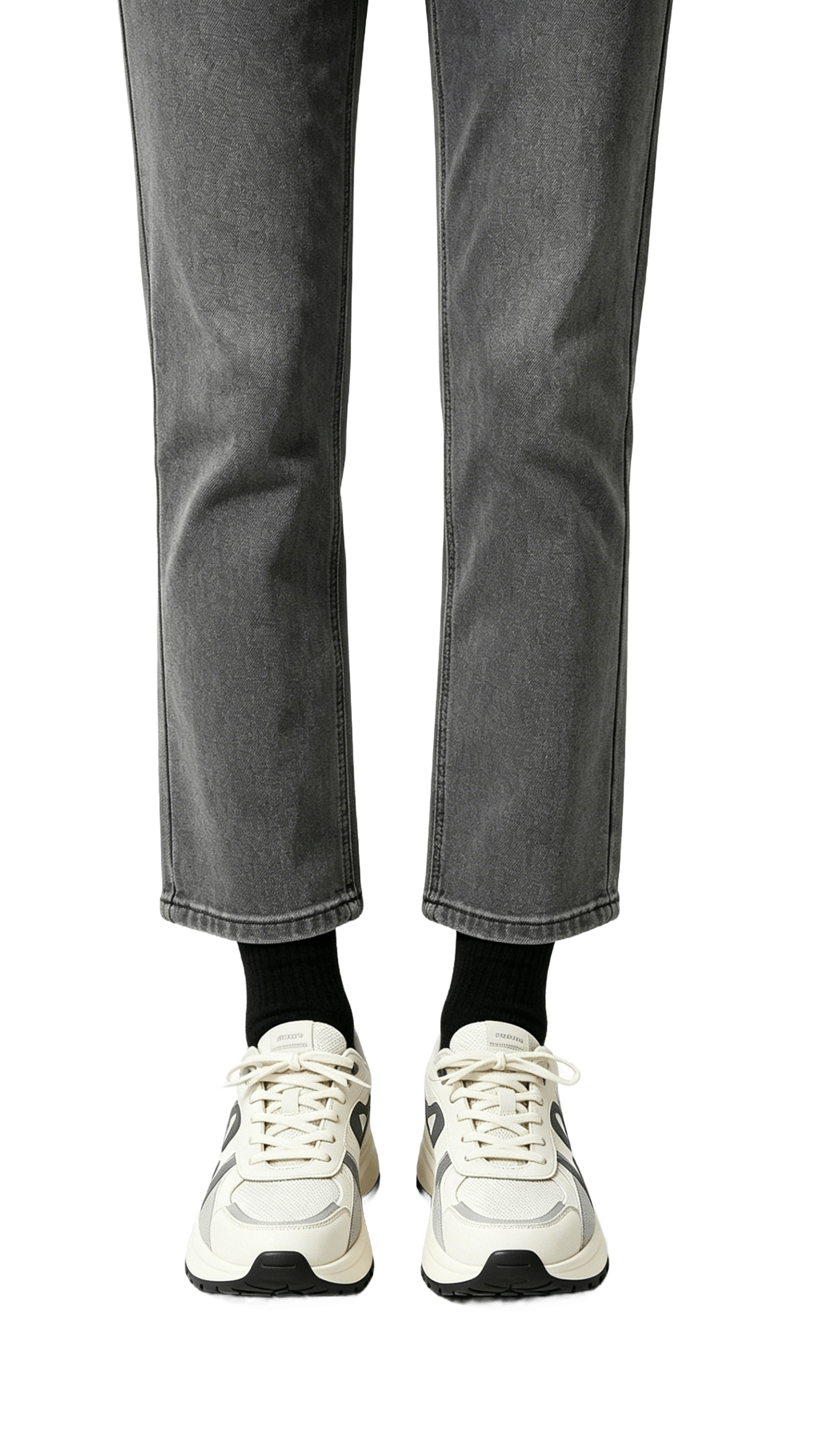 Cream and Gray Retro Sneakers