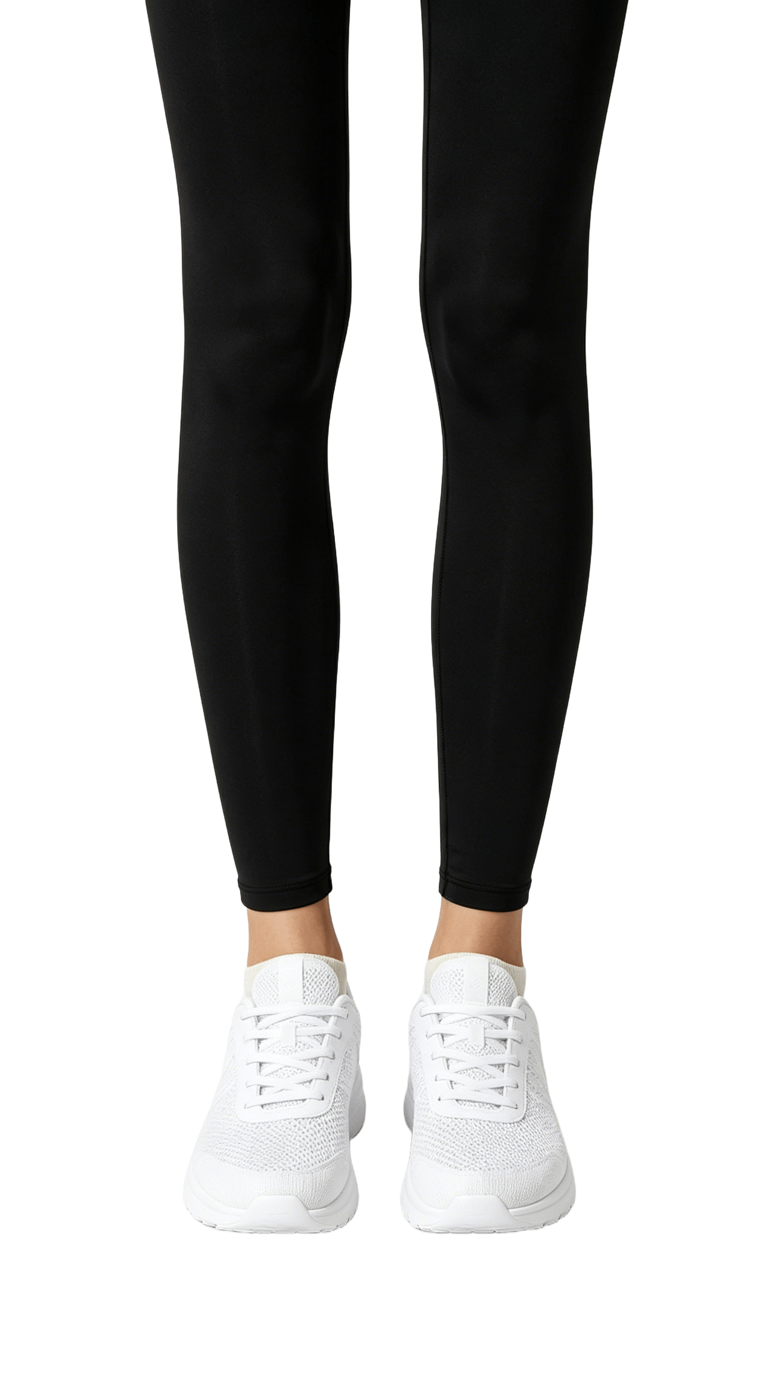 All-White Knit Running Sneakers