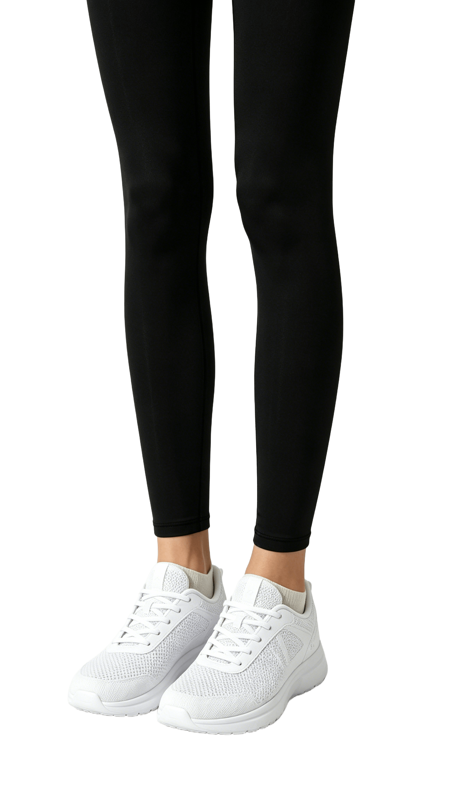 All-White Knit Running Sneakers - Image 2