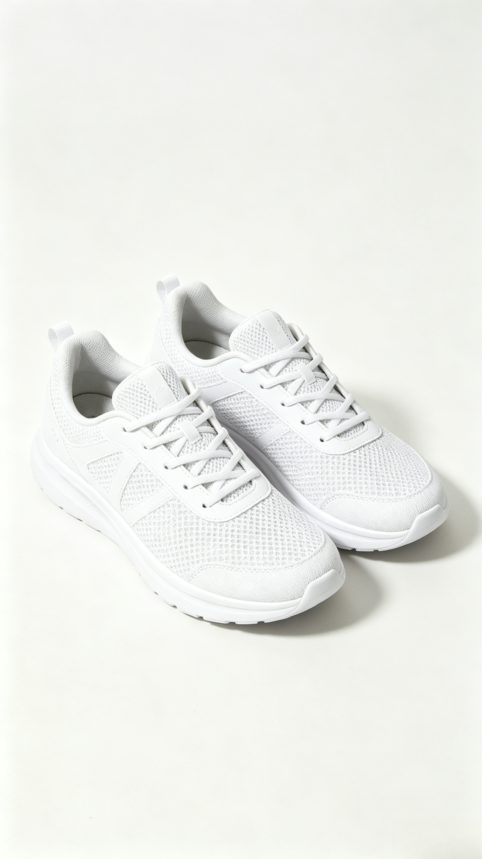 All-White Knit Running Sneakers - Image 3