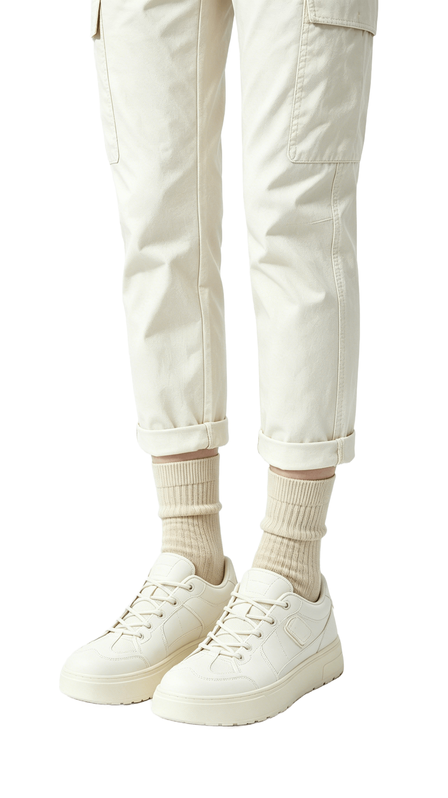 All-White Minimalist Leather Sneakers - Image 2