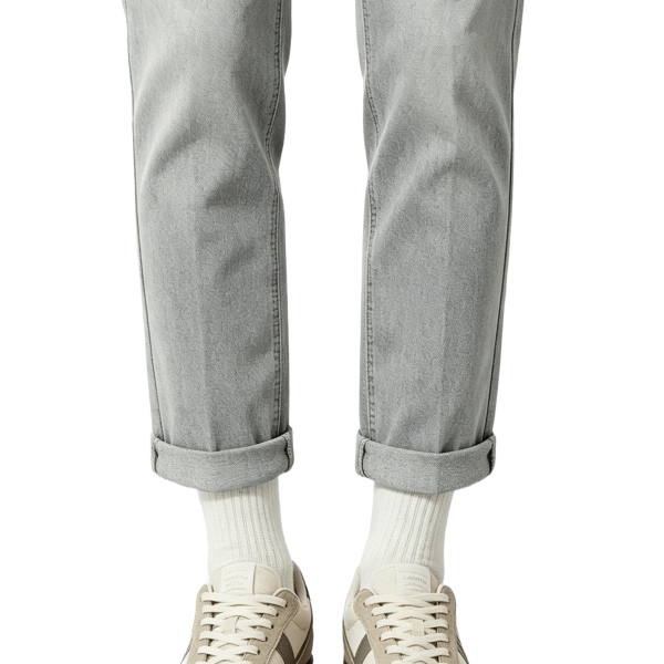Beige and Gray Retro Suede Sneakers