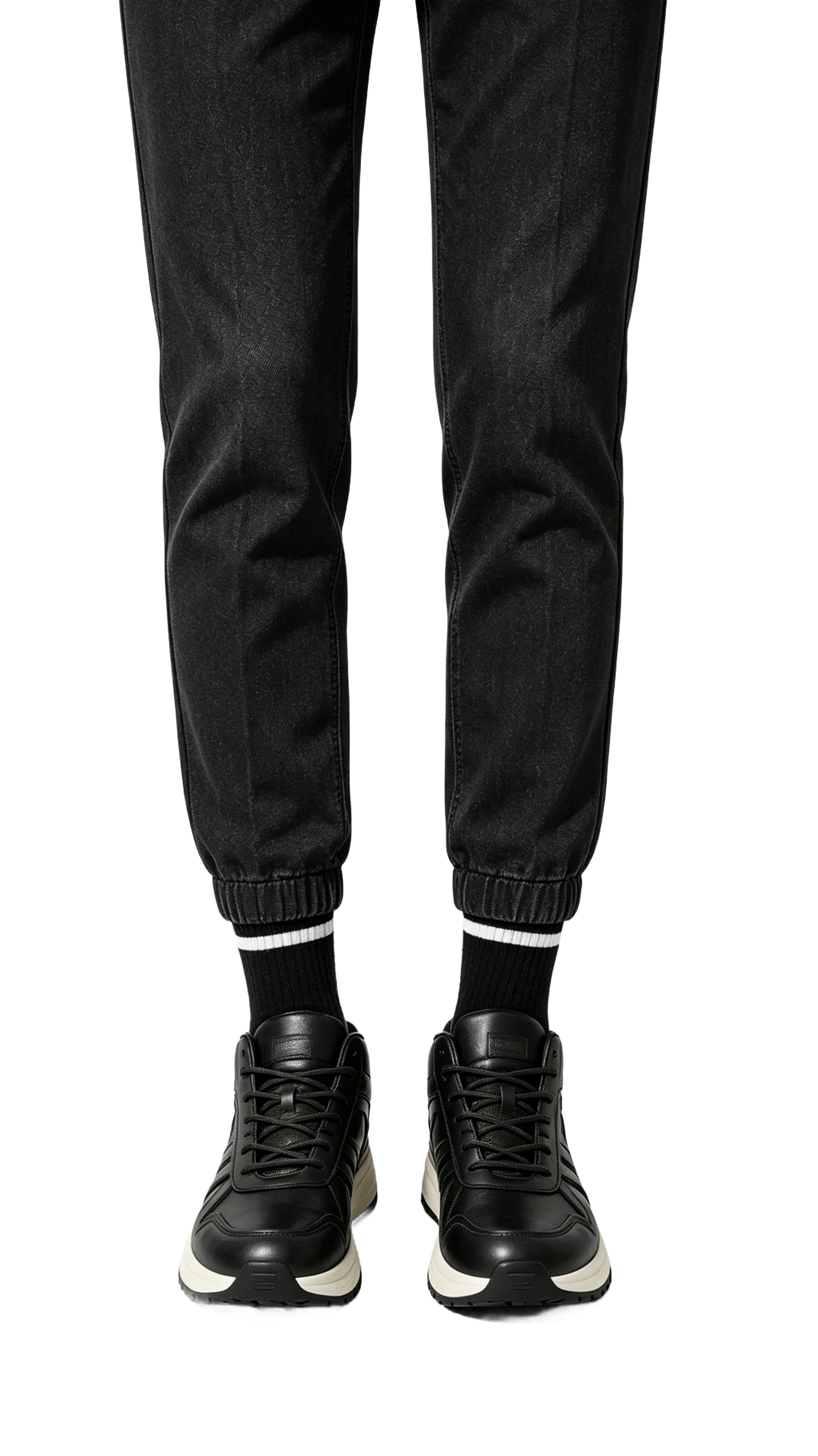 Black and White Mid-Top Sneakers