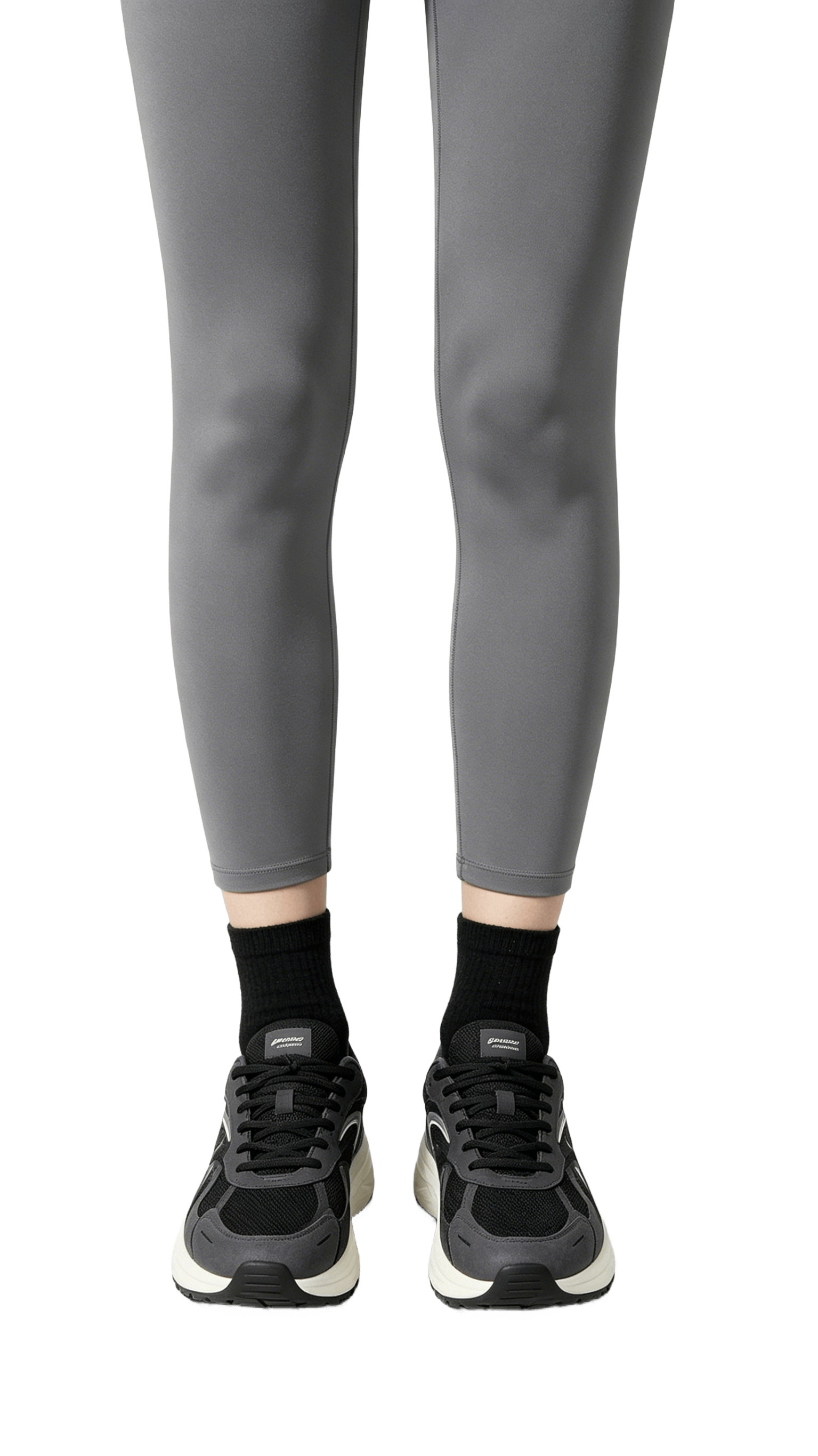 Black and Gray Retro Running Sneakers
