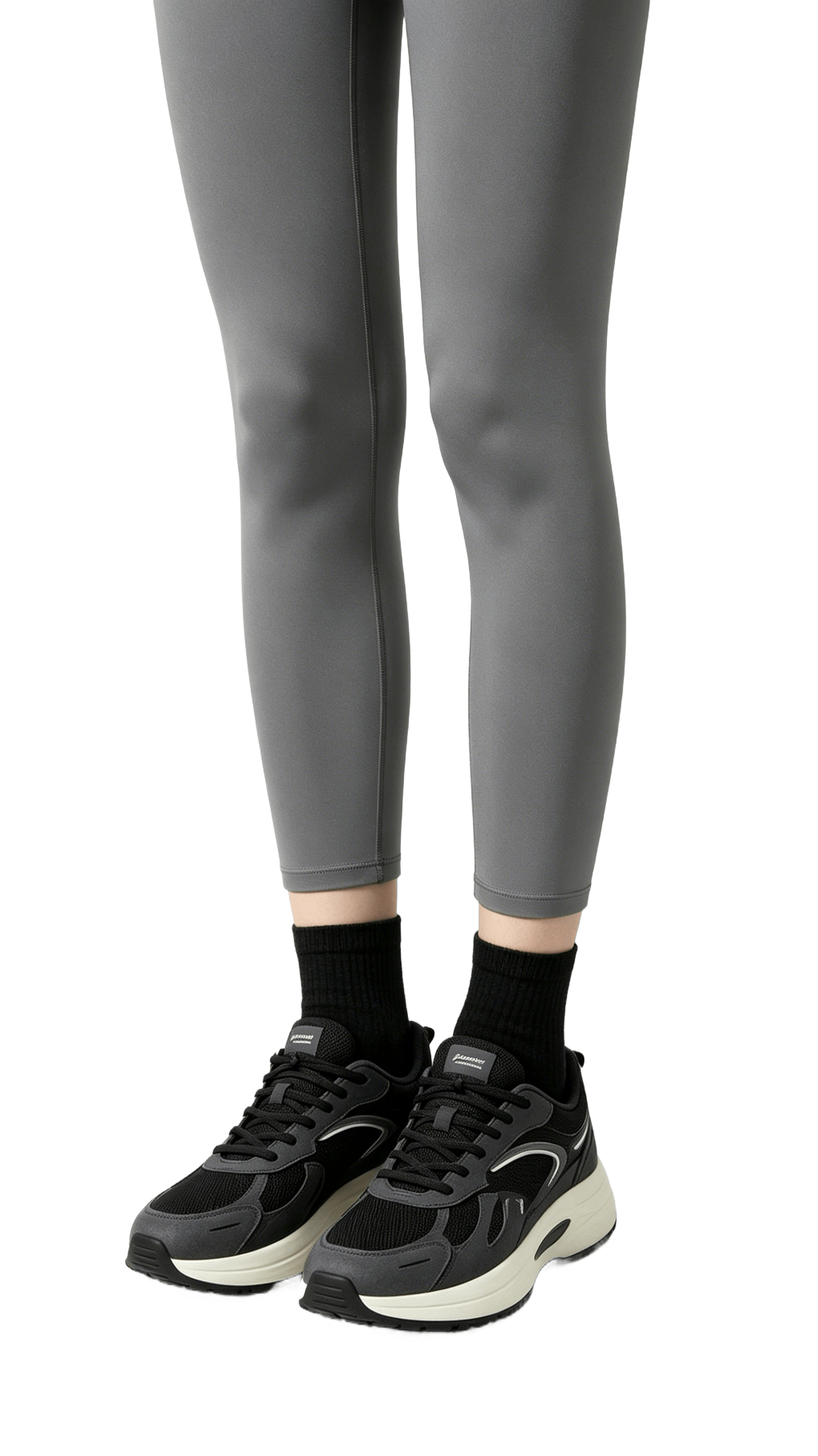 Black and Gray Retro Running Sneakers - Image 2
