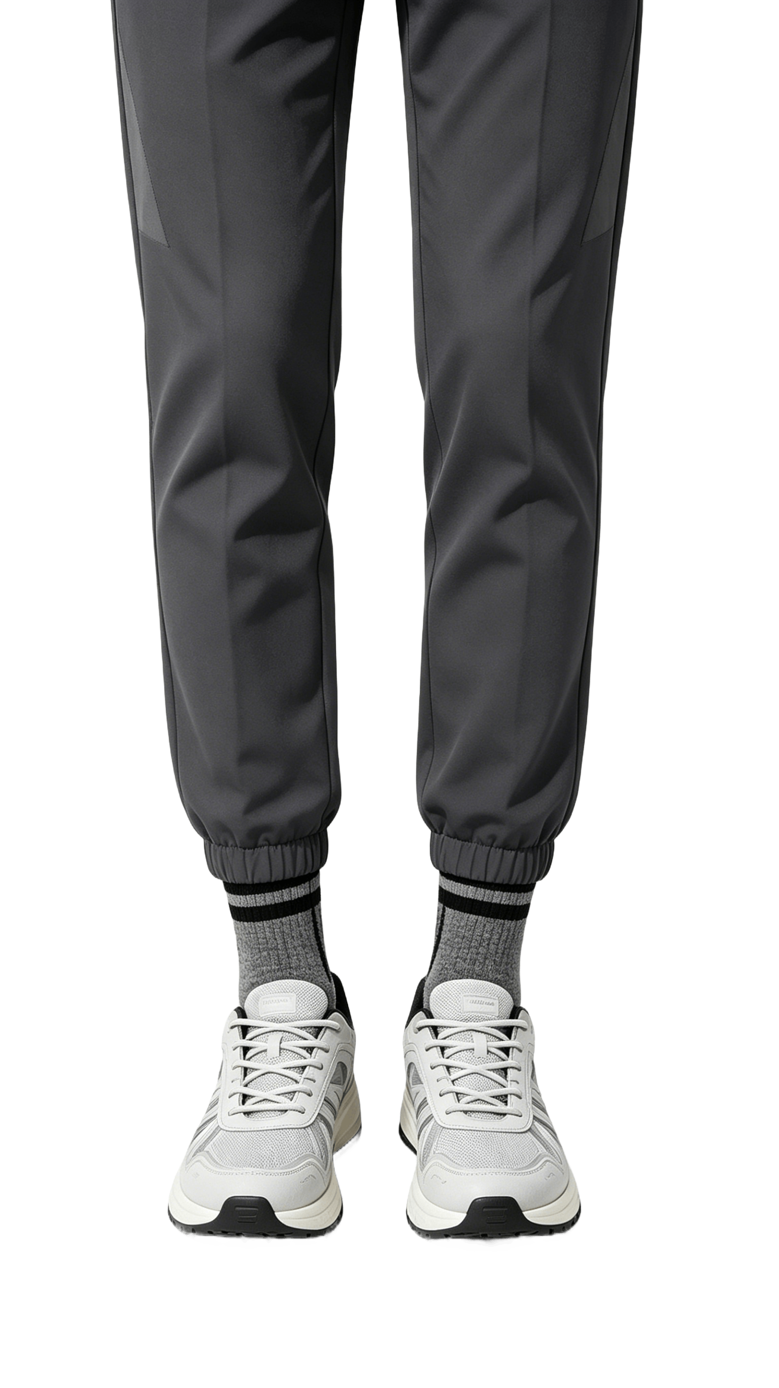Light Gray Mesh Leather Sneakers