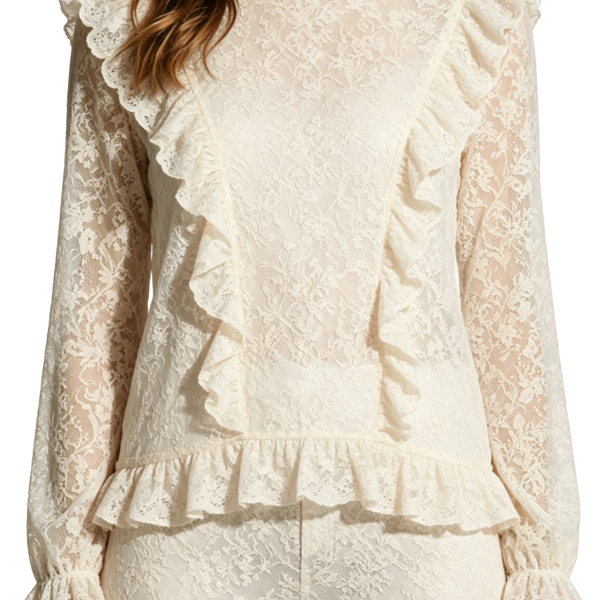 Lace Ruffle Top and Pants Set