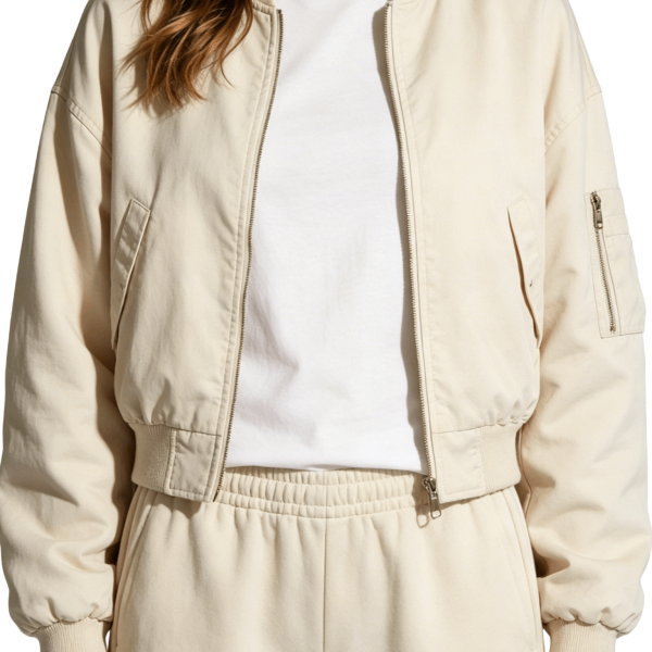 Cropped Bomber Jacket and Jogger Set