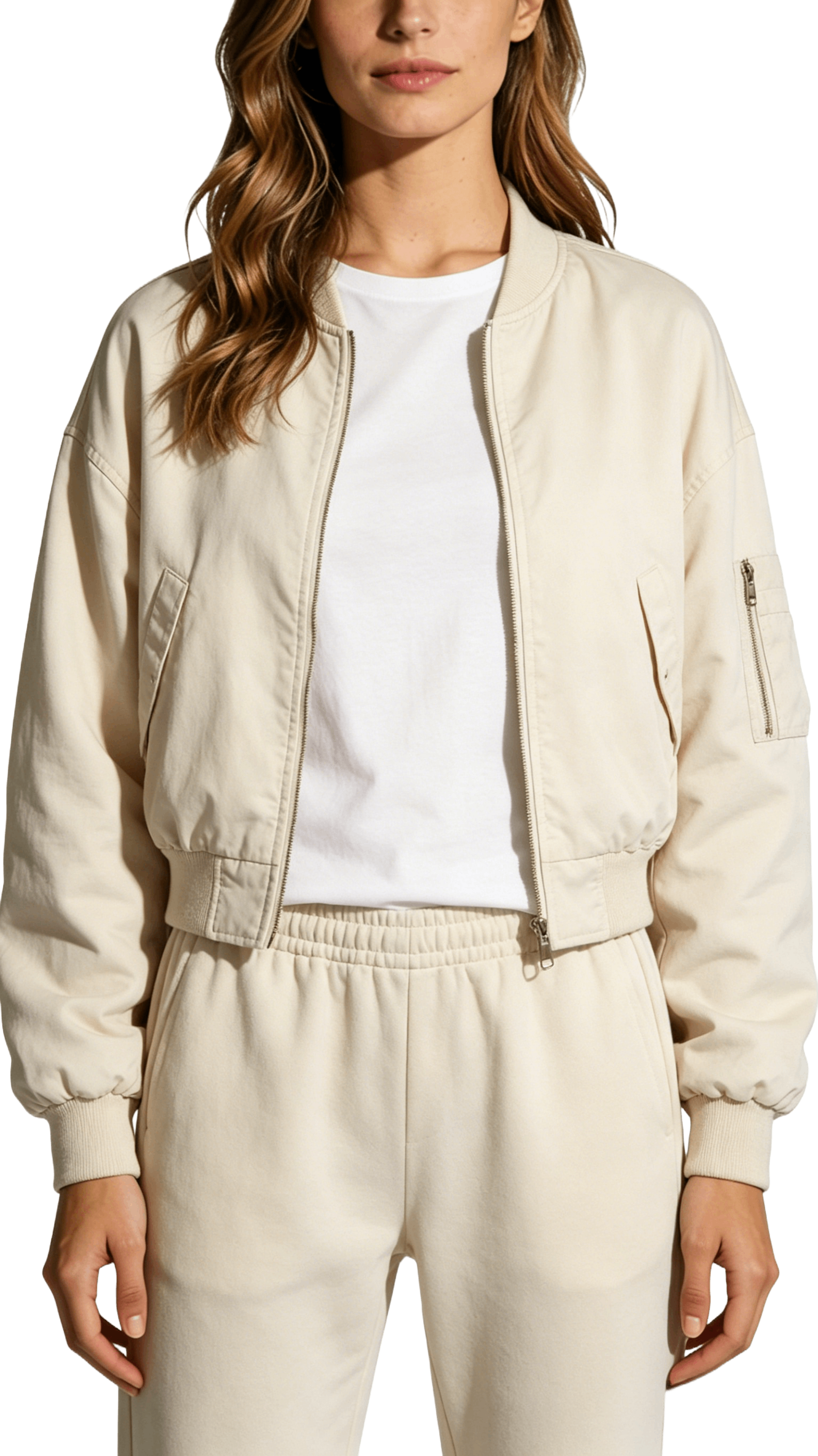 Cropped Bomber Jacket and Jogger Set