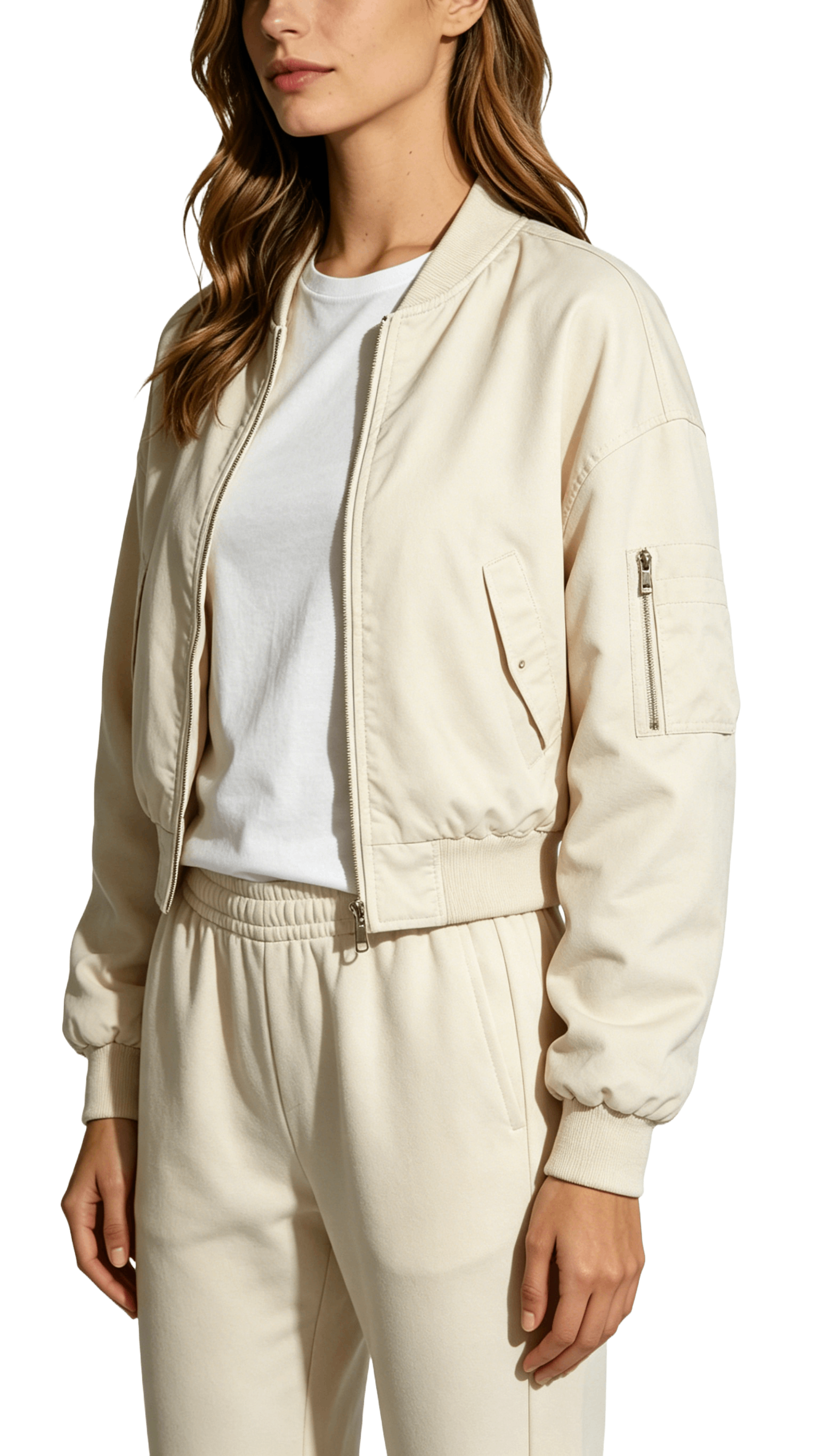 Cropped Bomber Jacket and Jogger Set - Image 2