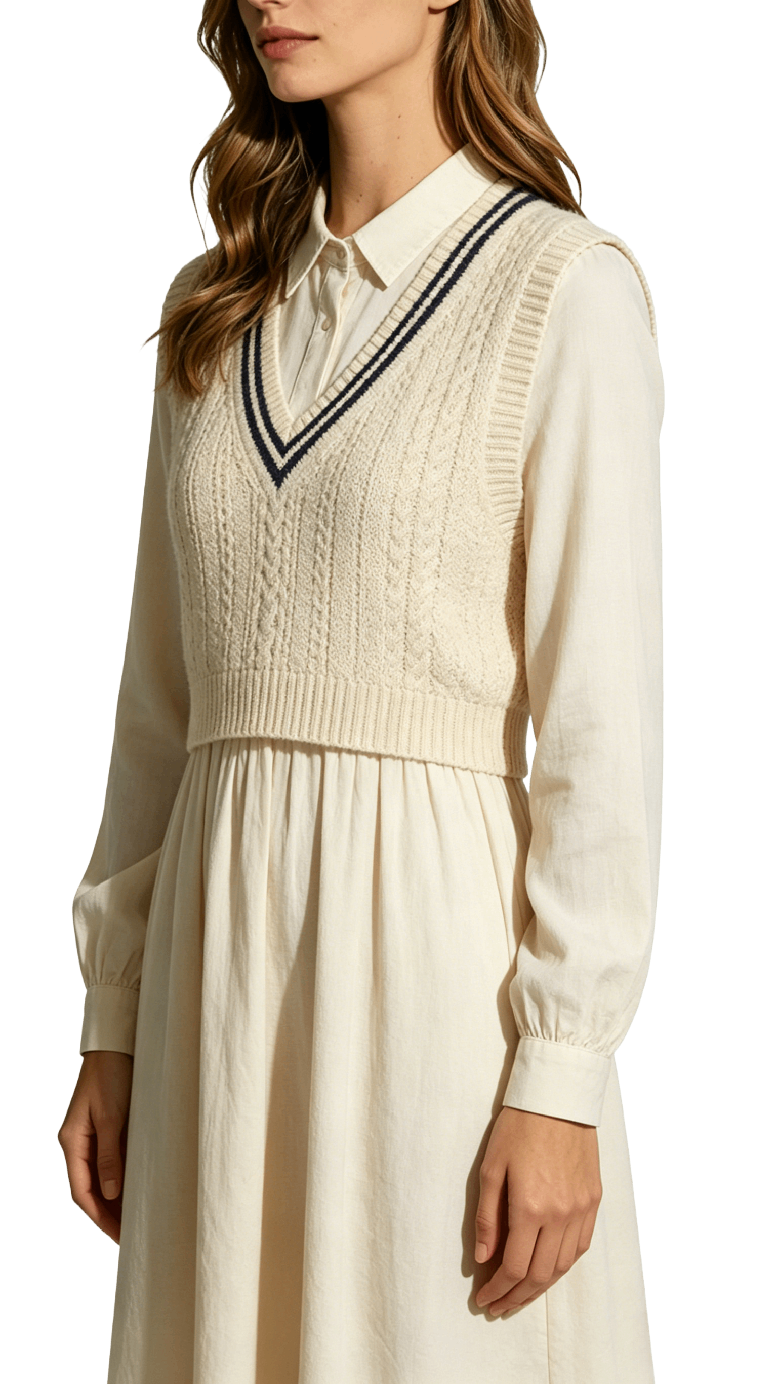 Cable Knit Vest and Dress Set - Image 2