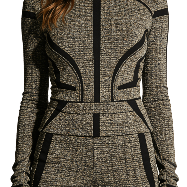 Tweed Panel Top and Pants Set