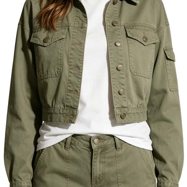 Cropped Utility Jacket and Cargo Pants Set