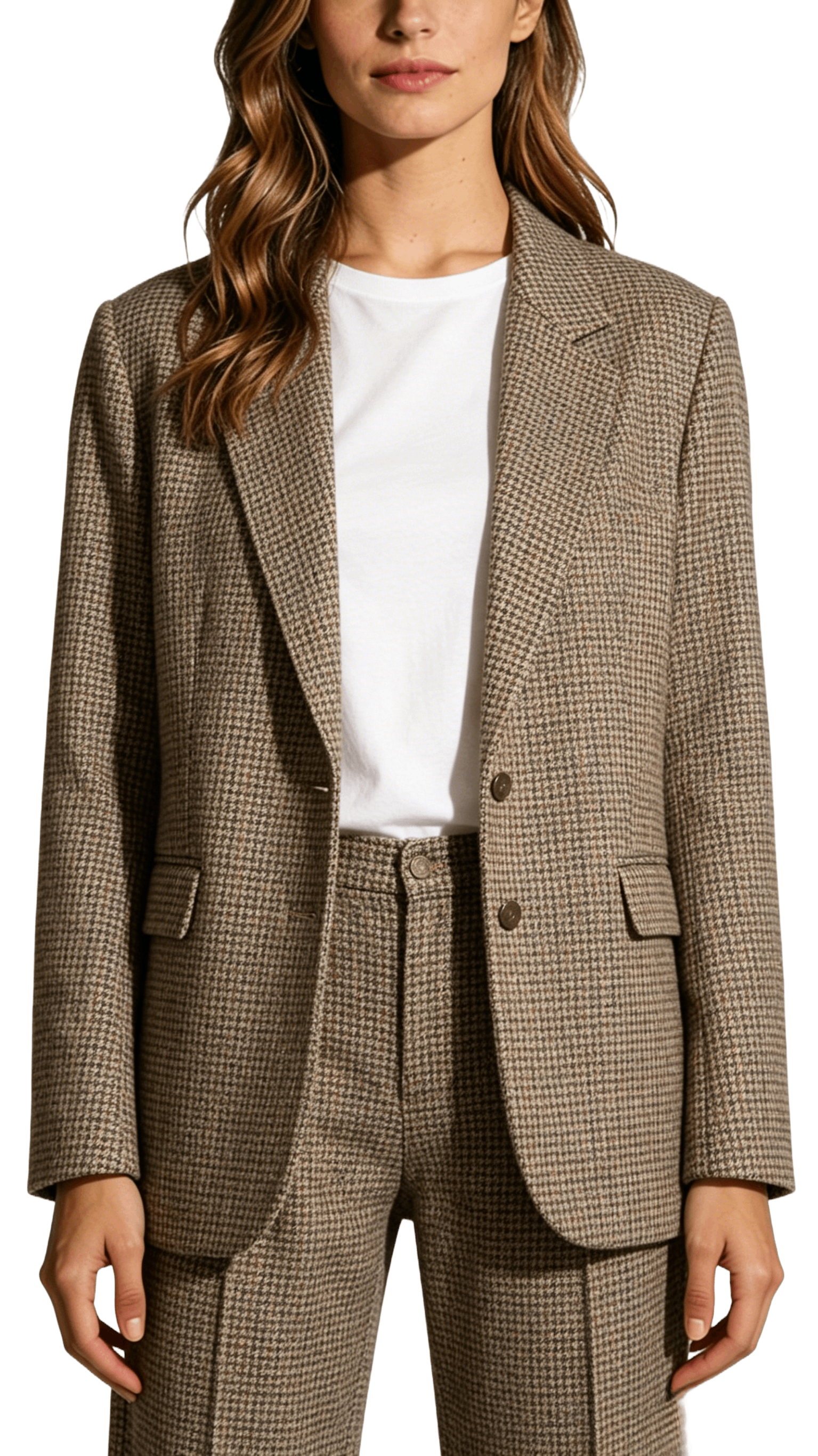 Houndstooth Blazer and Pants Suit Set