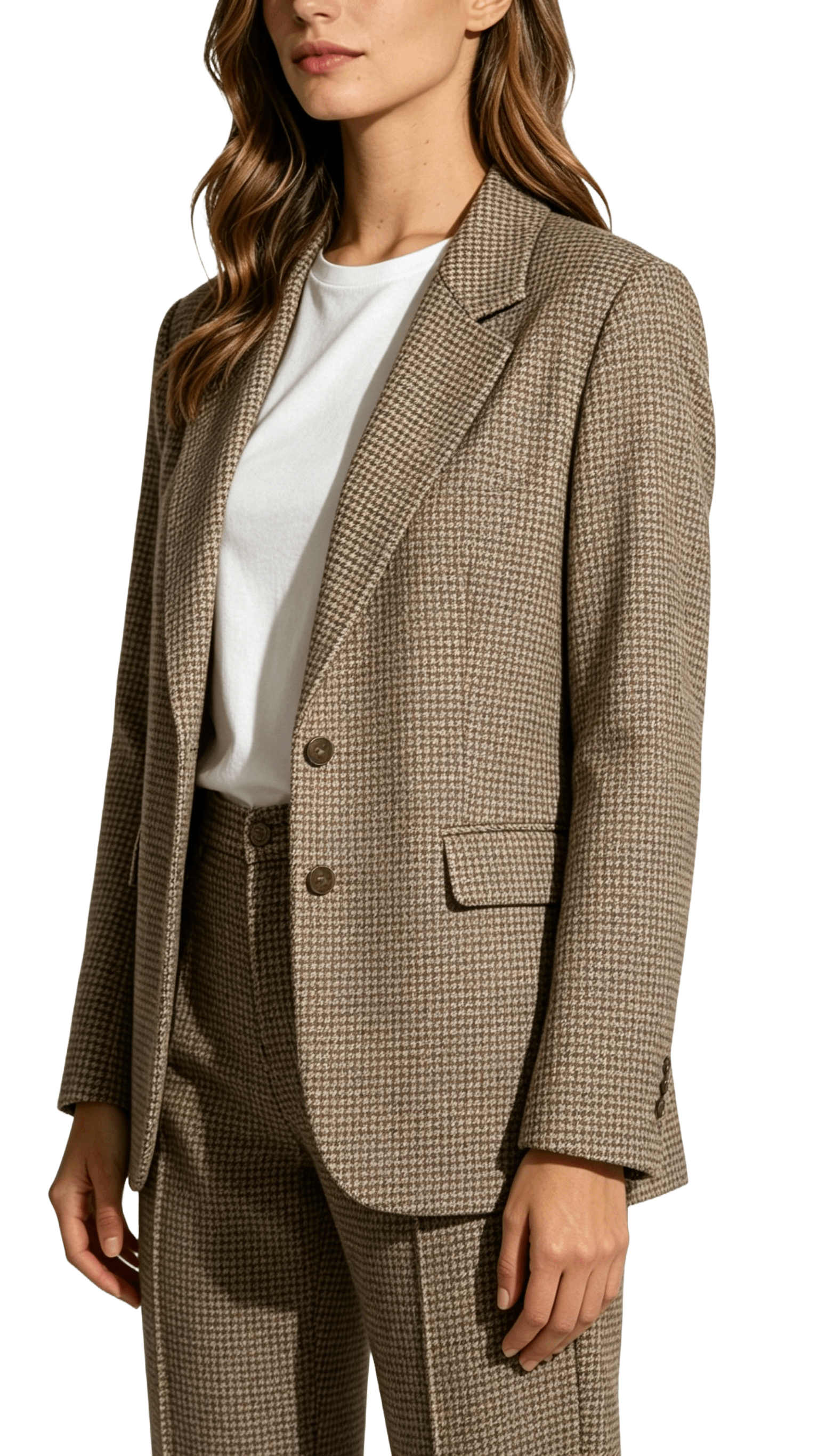Houndstooth Blazer and Pants Suit Set - Image 2