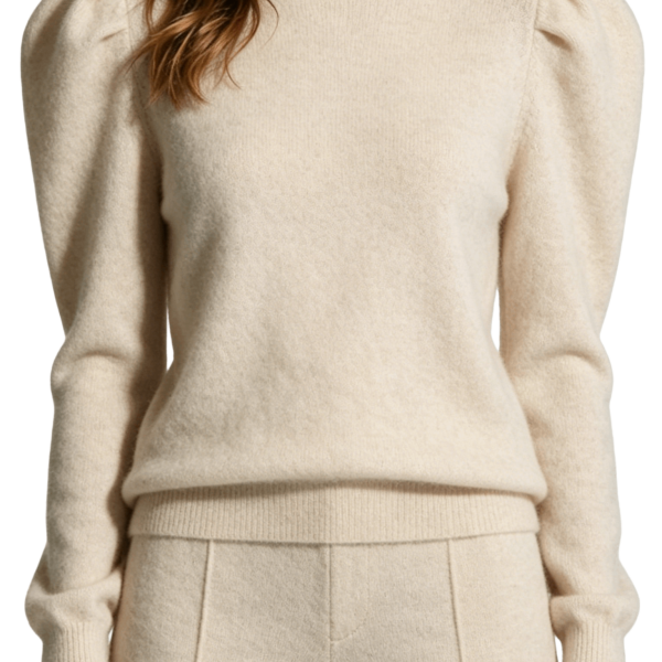 Knitted Puff Sleeve Top and Pants Set