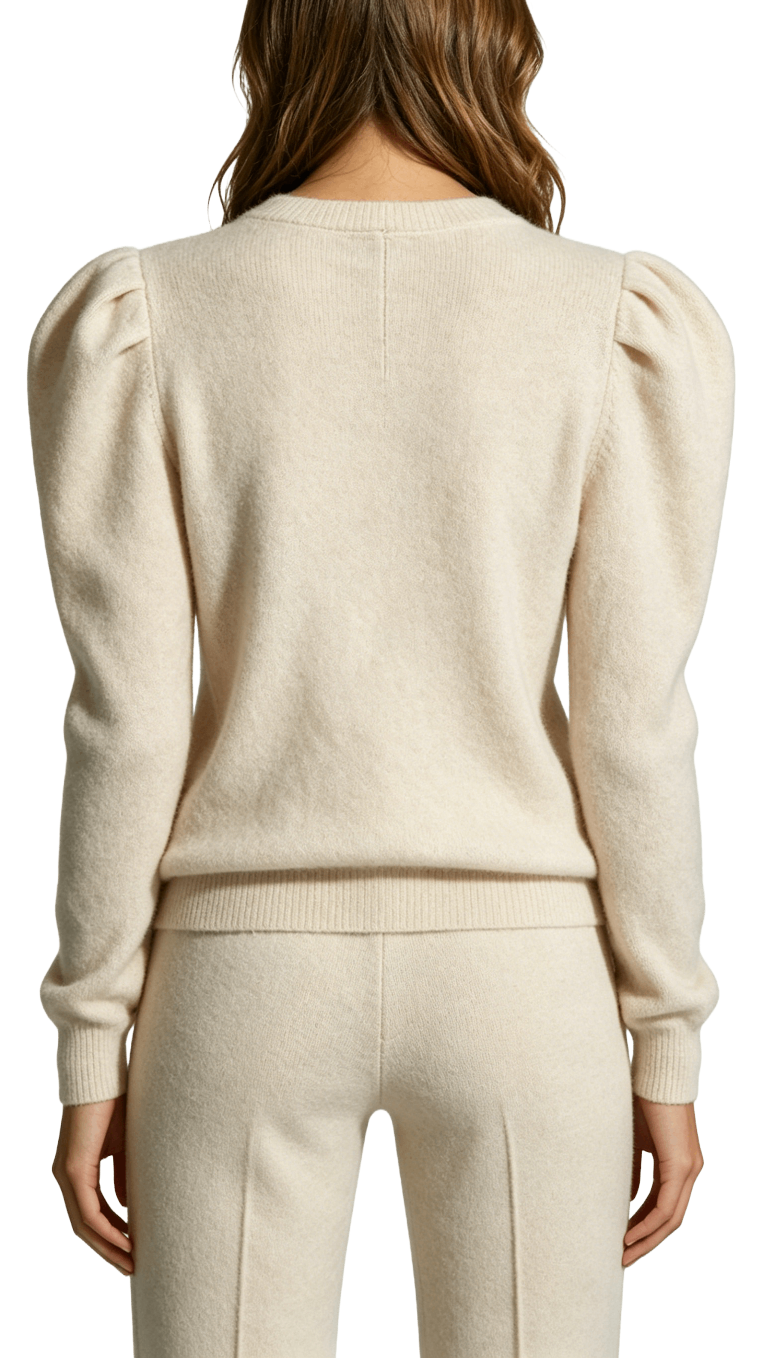 Knitted Puff Sleeve Top and Pants Set - Image 3