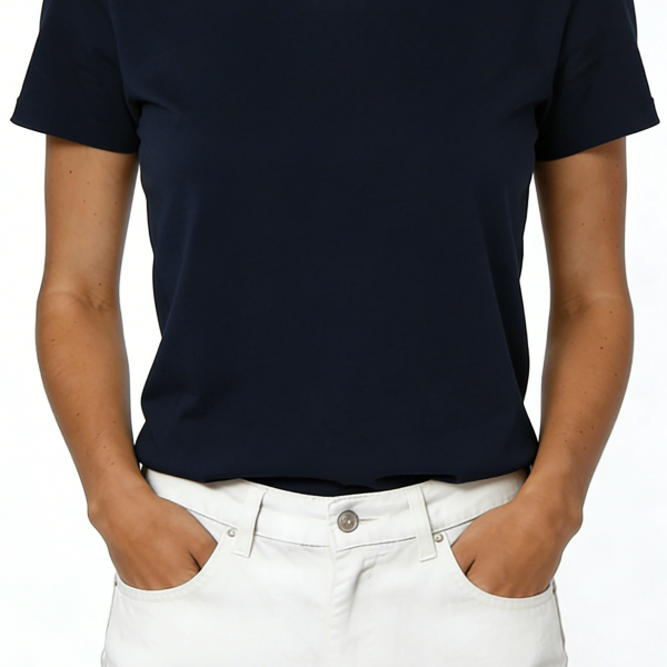 Navy DARAIN Embroidery Short Sleeve T-Shirt