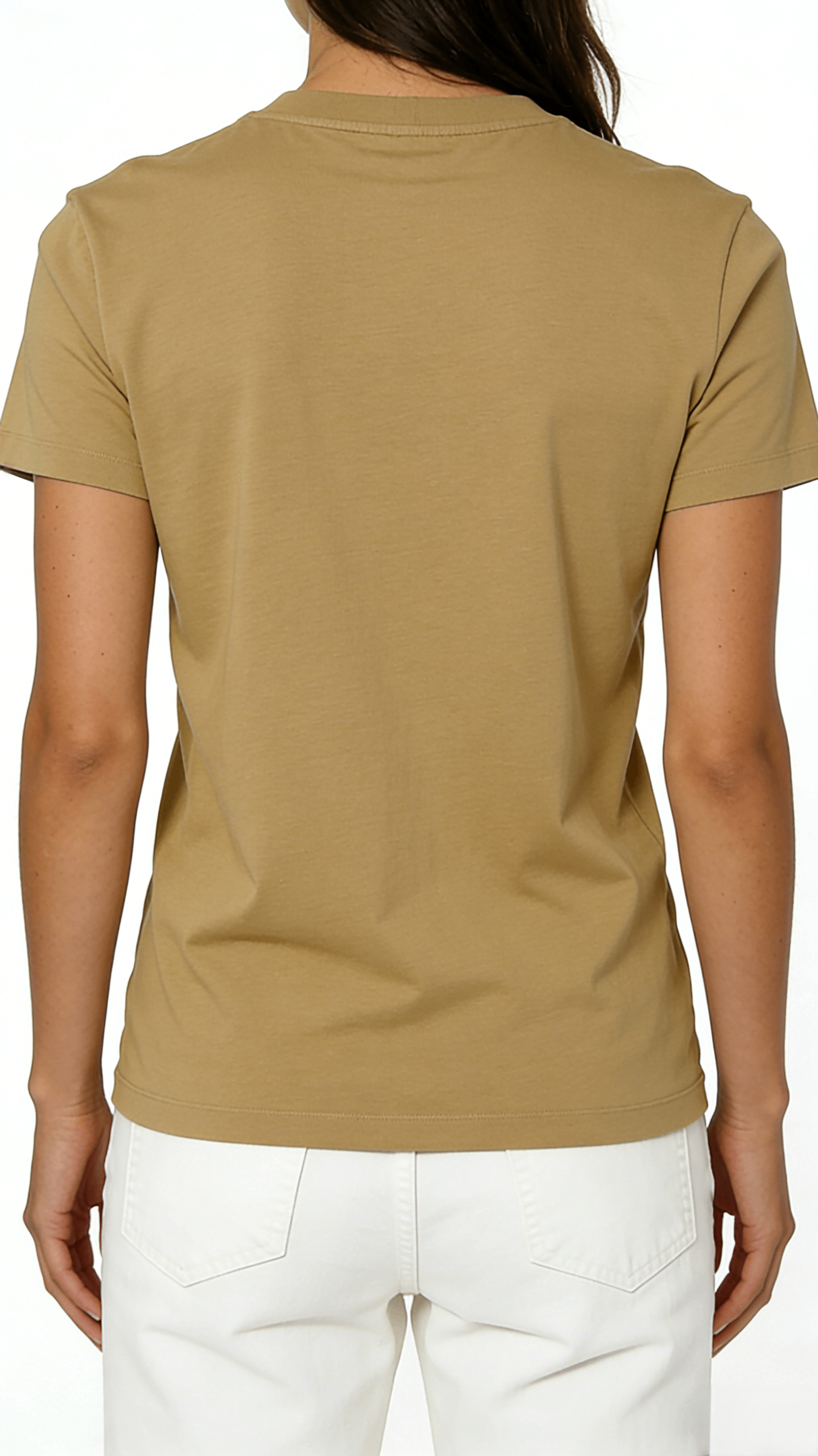 Khaki CARENOWIL College Print Short Sleeve T-Shirt - Image 3