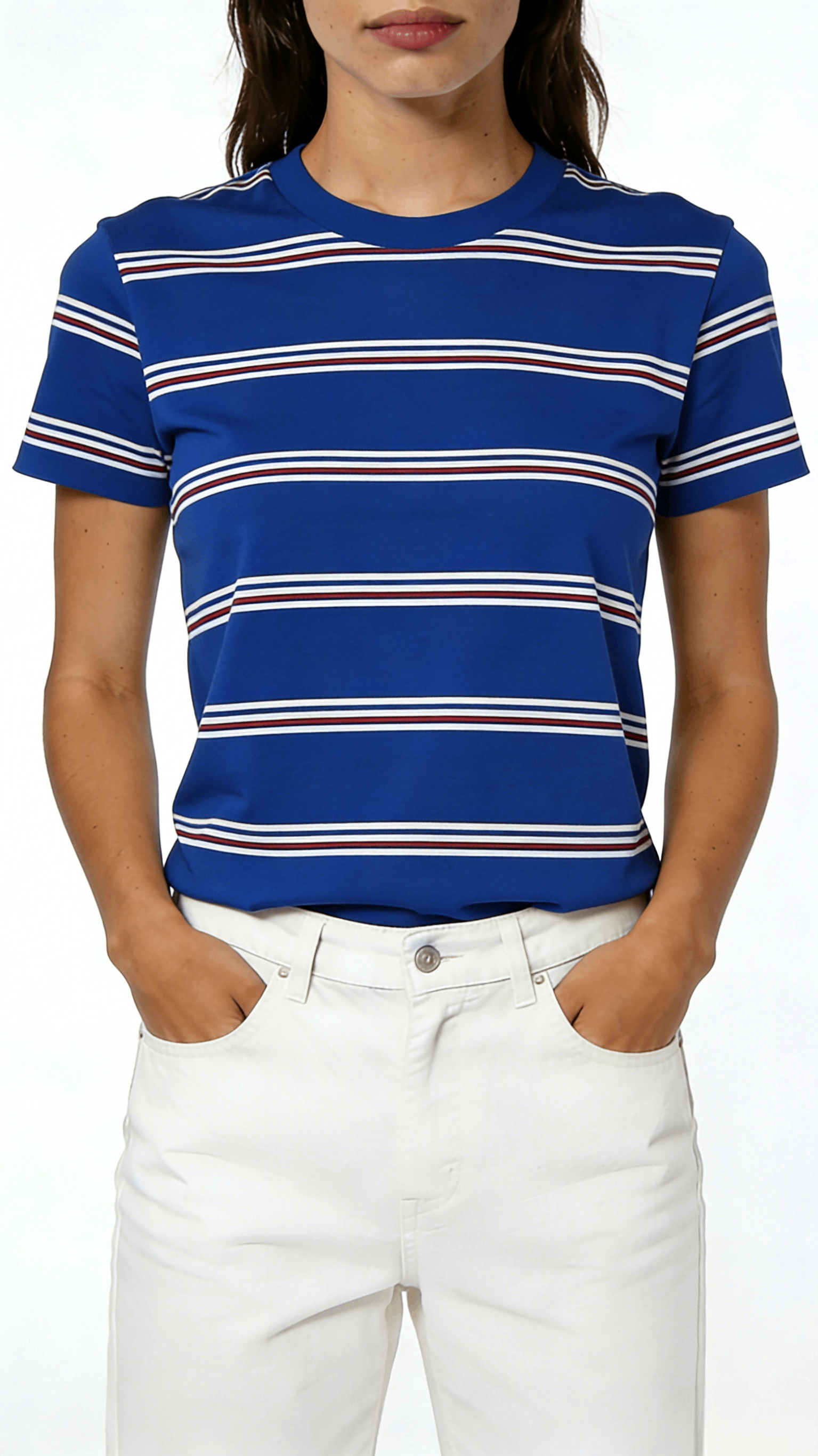 Blue Multi-Stripe Short Sleeve T-Shirt