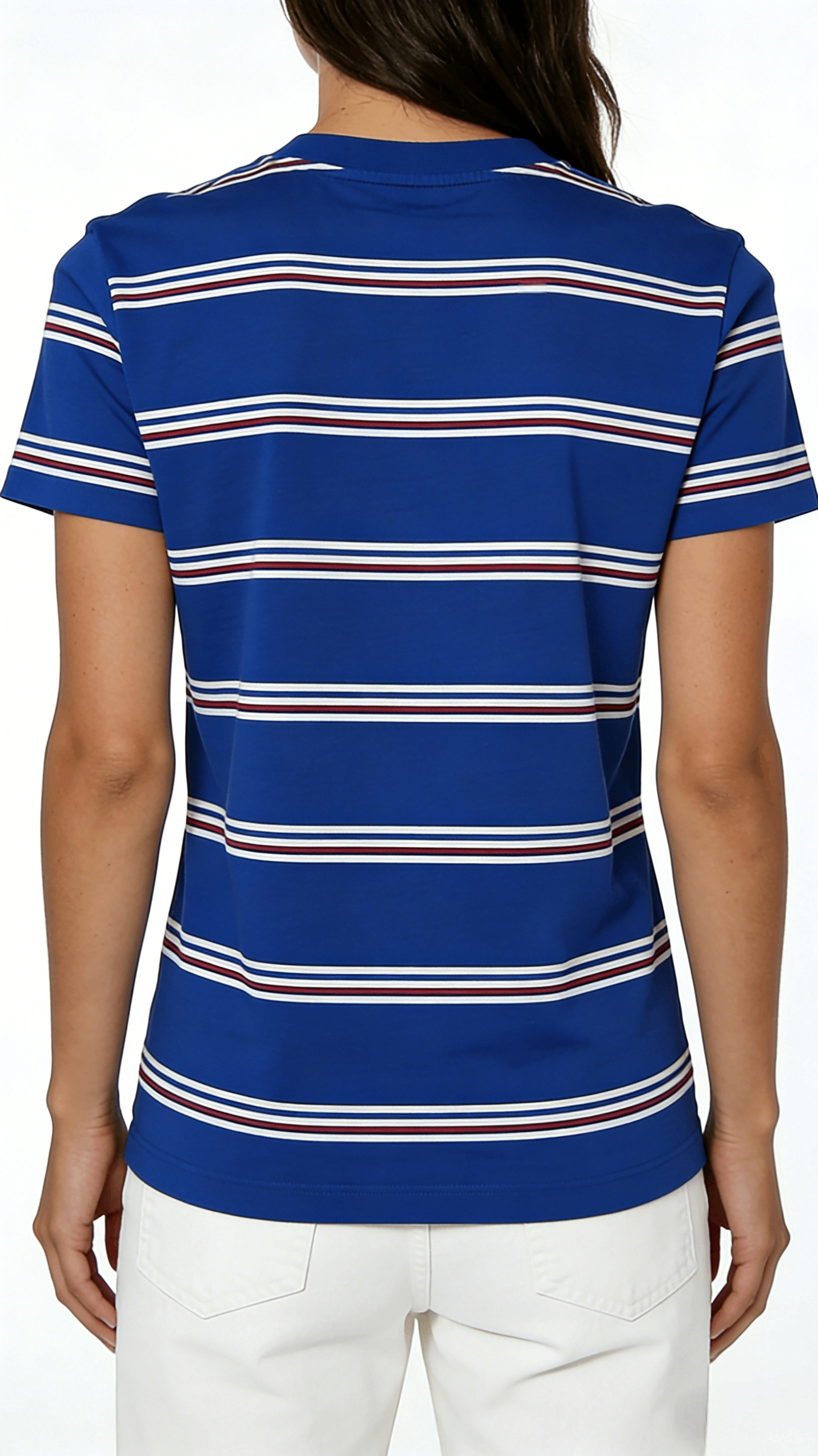 Blue Multi-Stripe Short Sleeve T-Shirt - Image 3