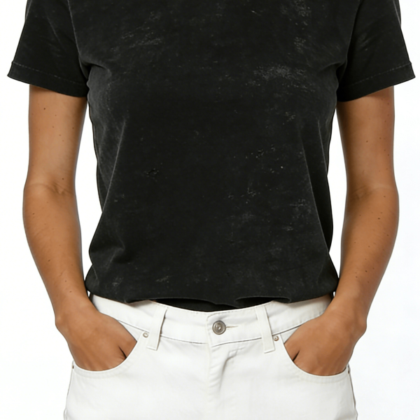 Black Acid Wash Short Sleeve T-Shirt