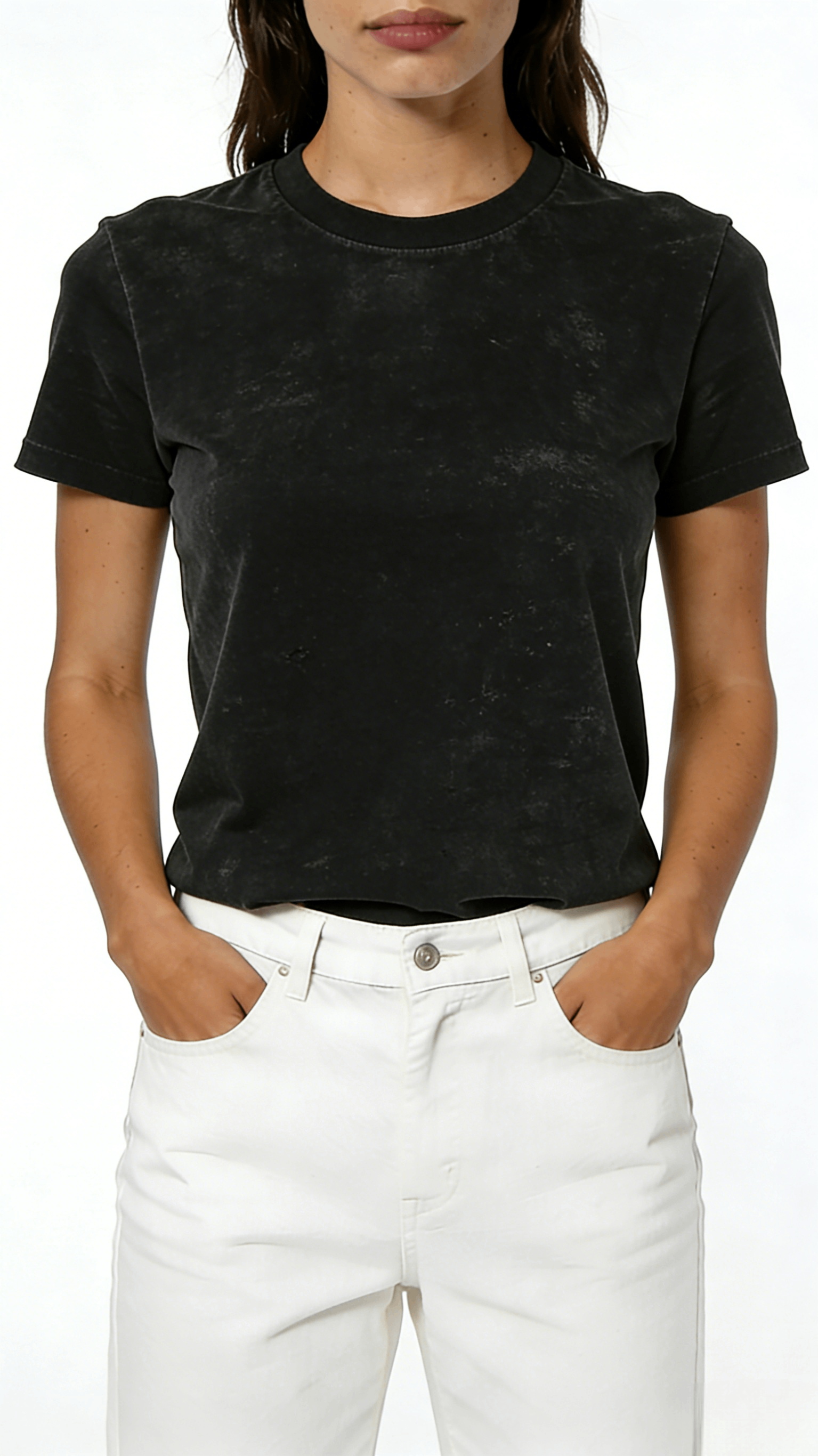 Black Acid Wash Short Sleeve T-Shirt