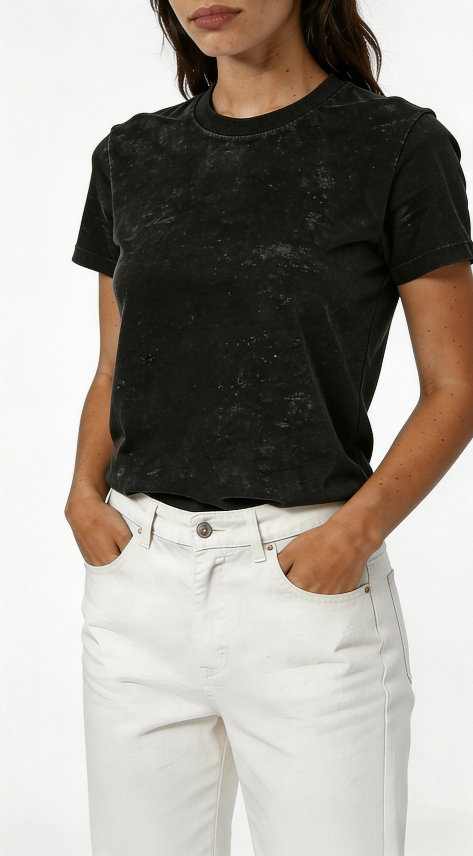 Black Acid Wash Short Sleeve T-Shirt - Image 2