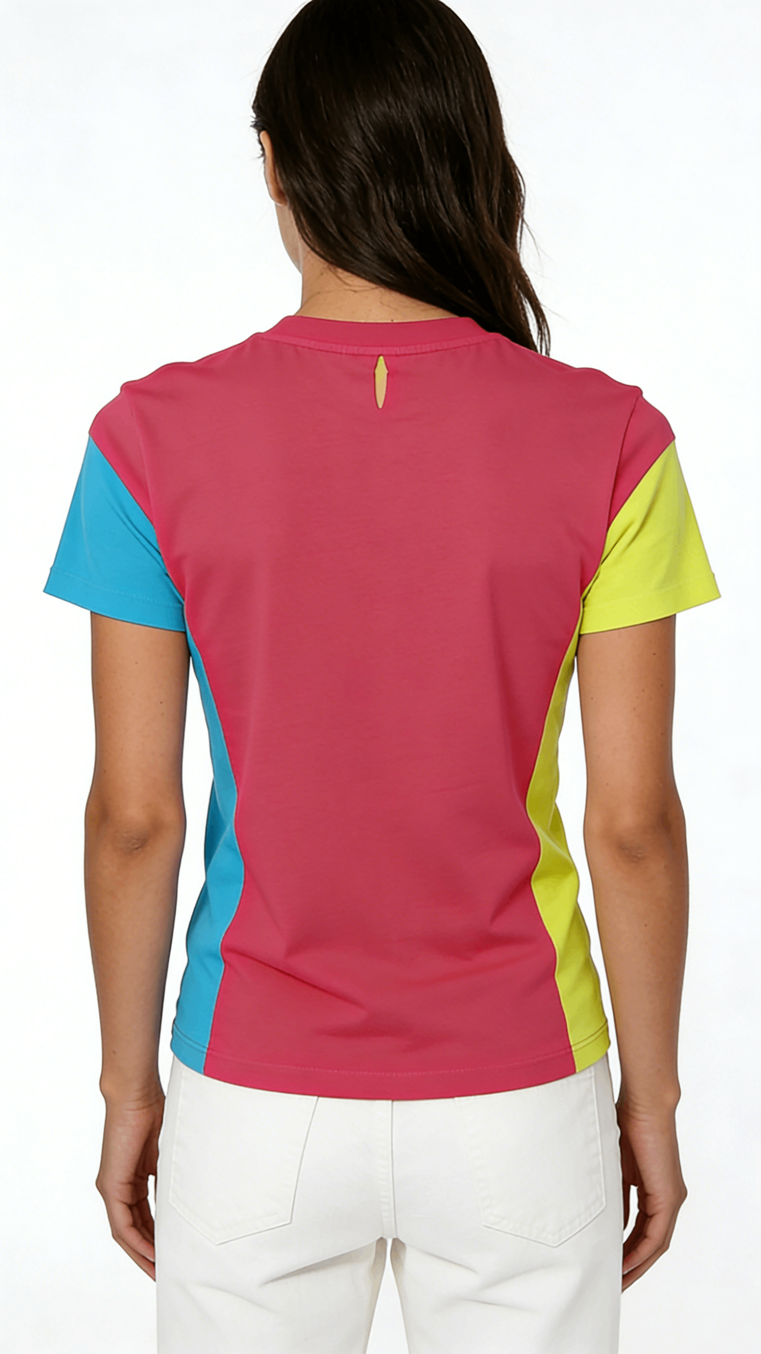 Pink Colorblock Graffiti Print Short Sleeve T-Shirt - Image 3