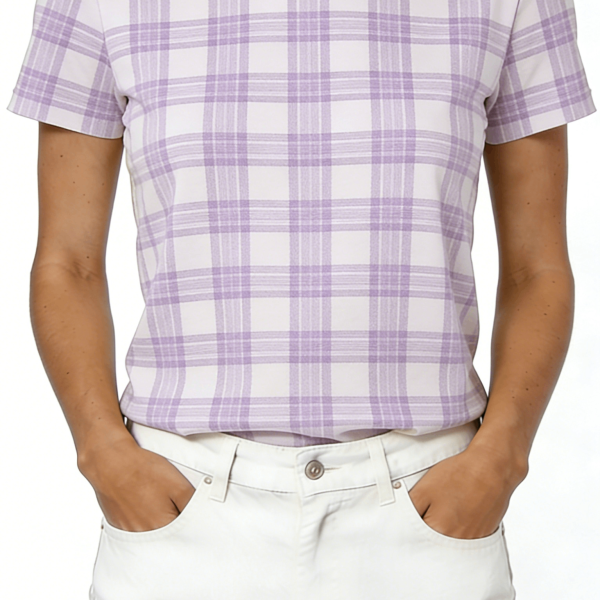 Lavender Plaid Short Sleeve T-Shirt