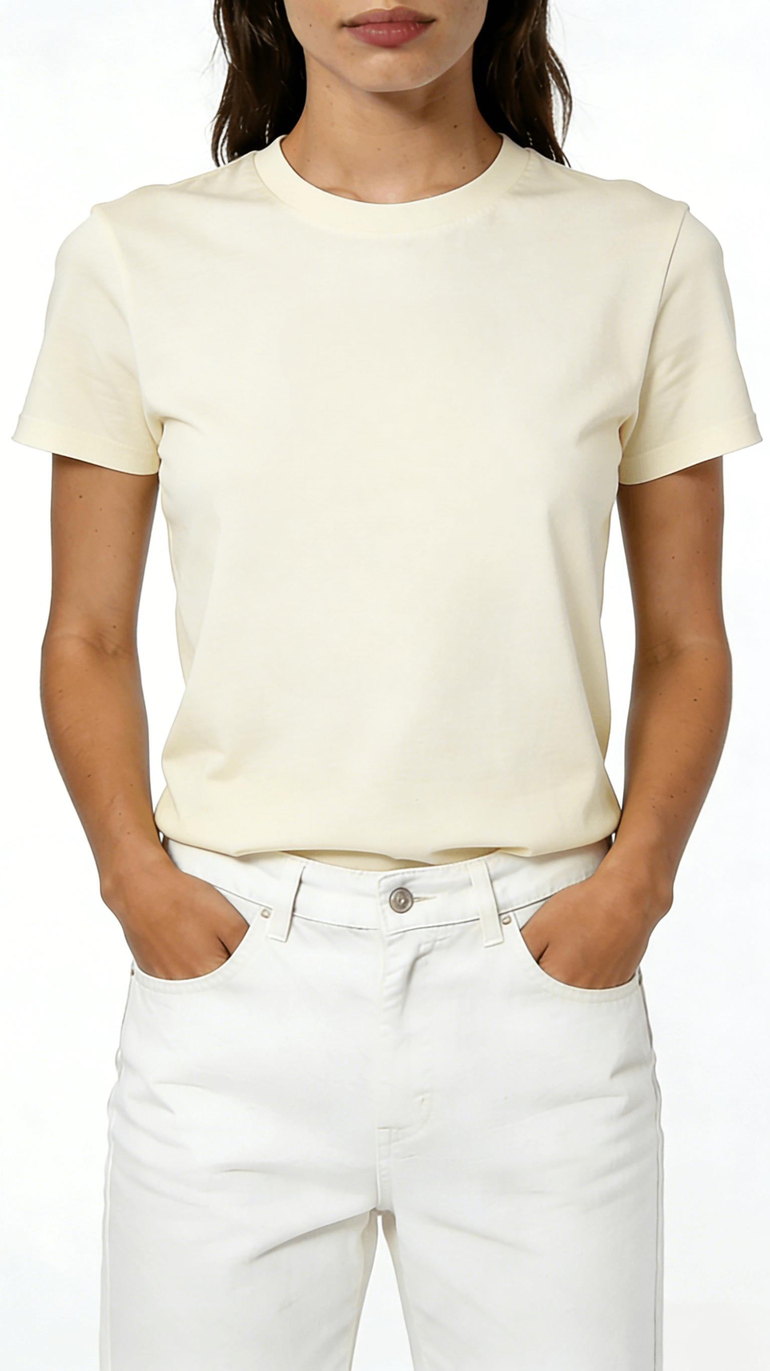 Cream Bear Silhouette Print Short Sleeve T-Shirt