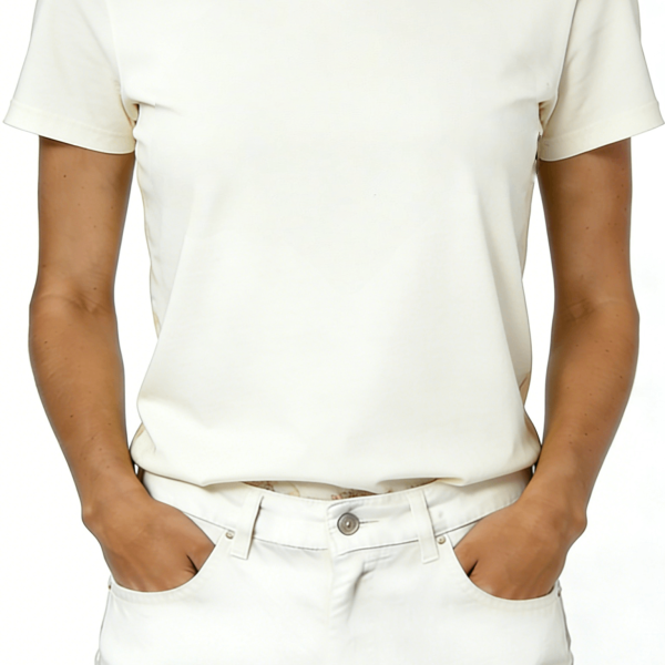 Cream Smetes Heart Logo Print Short Sleeve T-Shirt