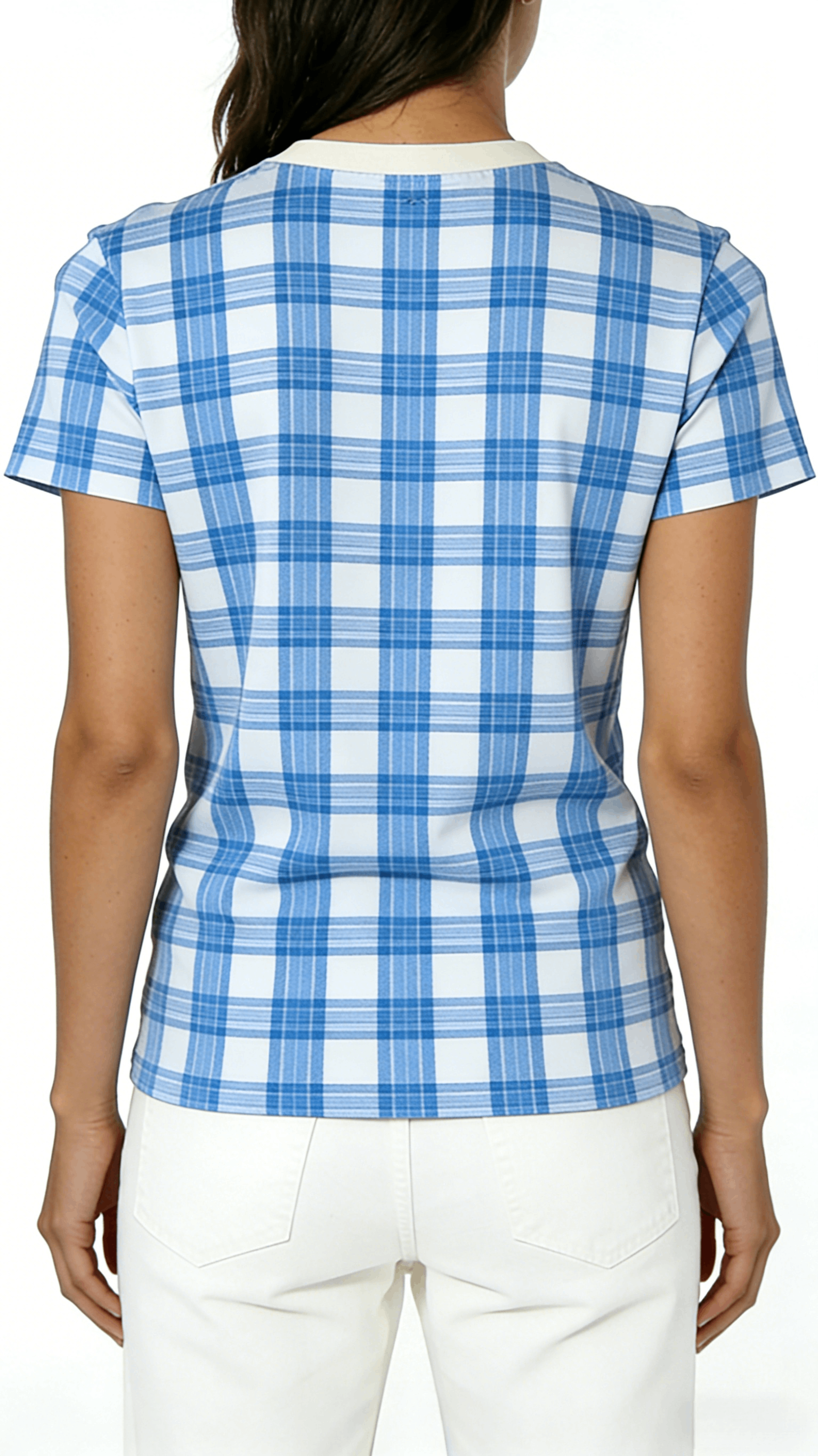 Blue Plaid Short Sleeve T-Shirt - Image 3