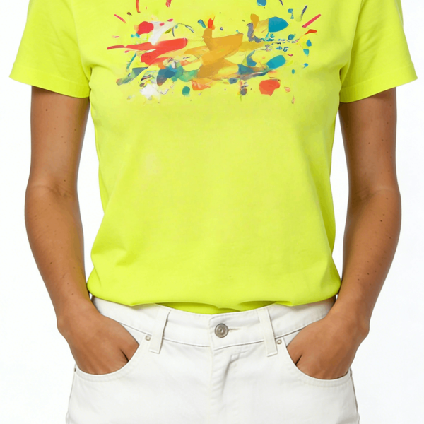 Neon Yellow Graffiti Print Short Sleeve T-Shirt
